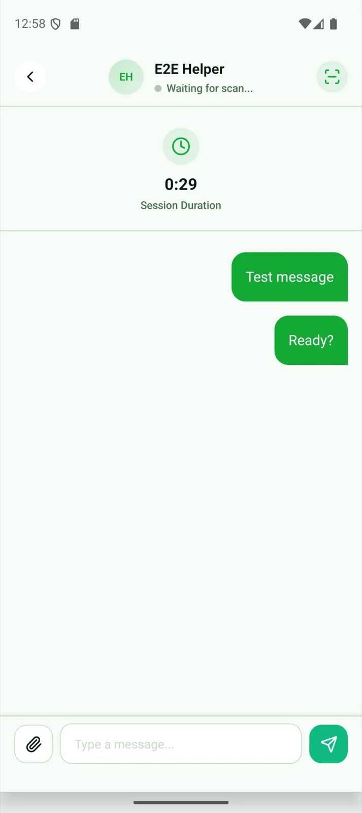 Clutch live help session with elapsed time, QR verification, and chat